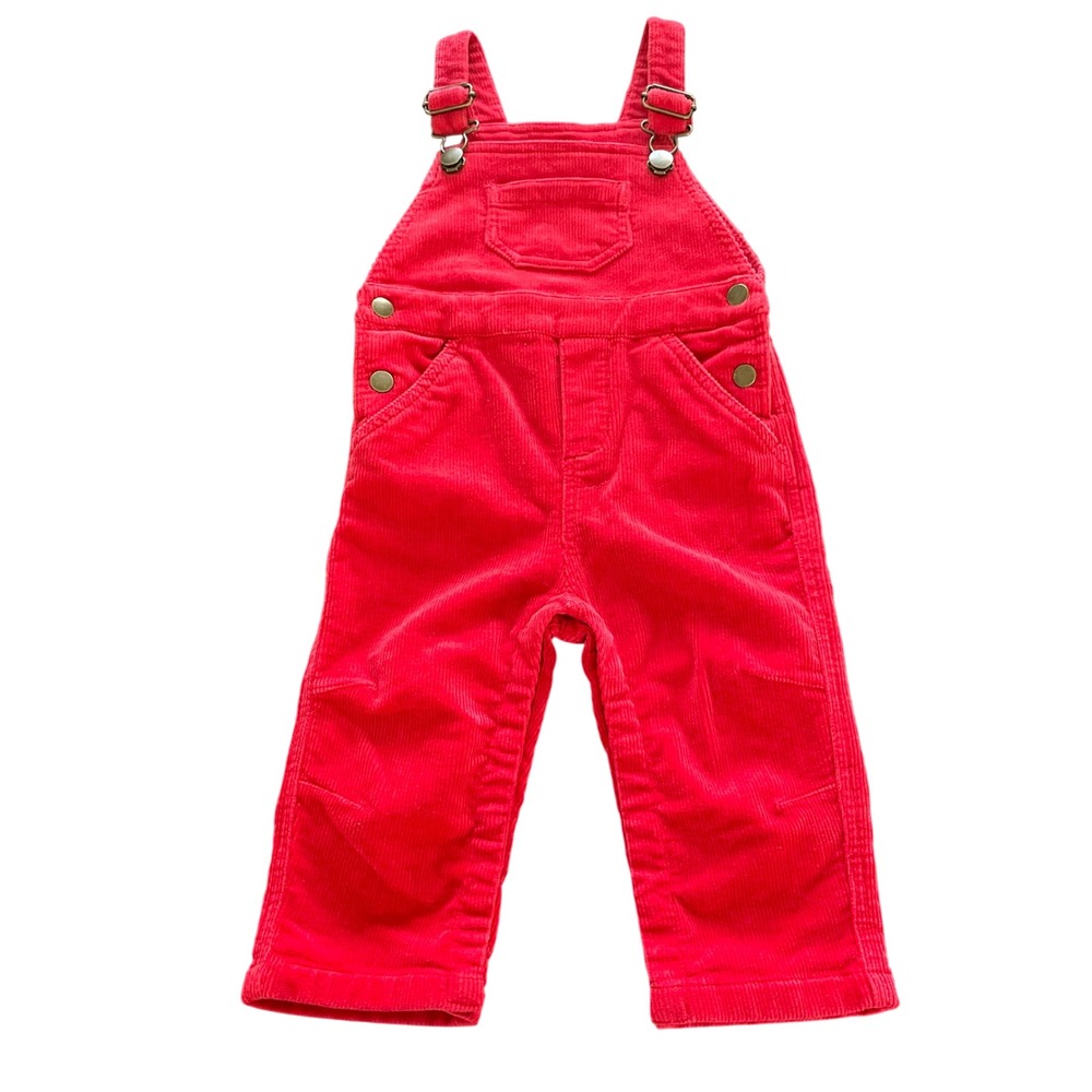 Hanna Andersson Red Corduroy Overalls Kids 18-24 Months 80cm Bib Overalls - Picture 1 of 10